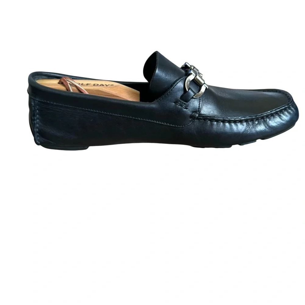 Salvatore Ferragamo Horsebit Loafers Black Driver Shoes Men’s